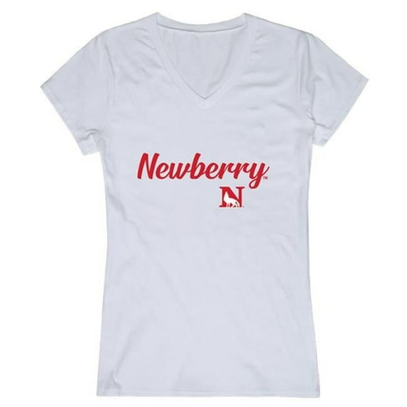 W Republic Newberry College Wolves Women Script Short Sleeve T-Shirt, White - Medium
