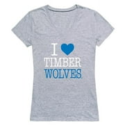 W Republic  Northwood University Timberwolves I Love Women Short Sleeve T-Shirt, Heather Grey - Medium