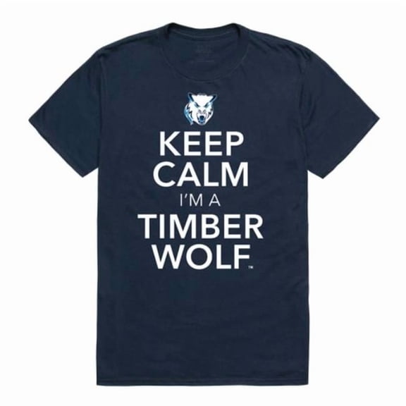 W Republic  Northwood University Timberwolves Keep Calm T-Shirt, Navy - Medium