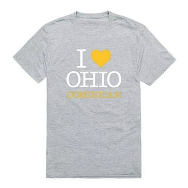 W Republic  Ohio Dominican University Panthers I Love T-Shirt, Heather Grey - Large