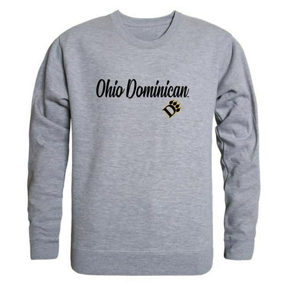 W Republic Ohio Dominican University Panthers Script Crewneck Sweatshirt, Heather Grey - Extra Large