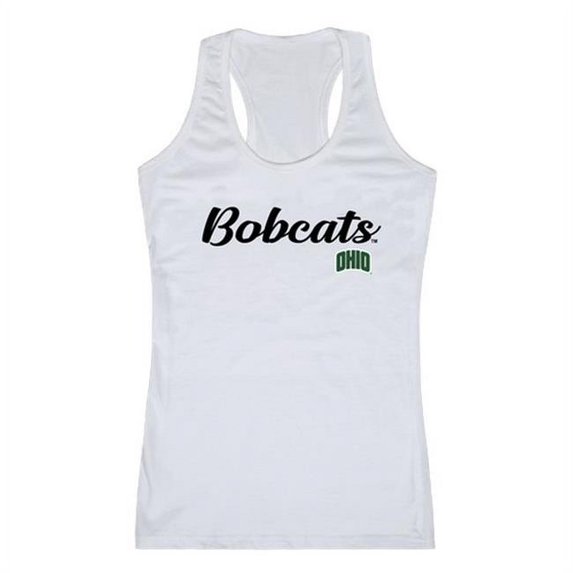 W Republic Ohio University Script Tank Top for Women, White - Large