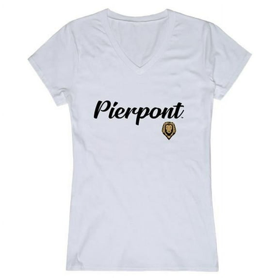 W Republic Pierpont Community & Technical College Lions Women Script T-Shirt, White - Extra Large