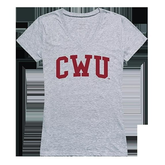 W Republic Products 501-213-HGY-05 Central Washington University Game Day Womens Tee, Heather Grey - 2XL