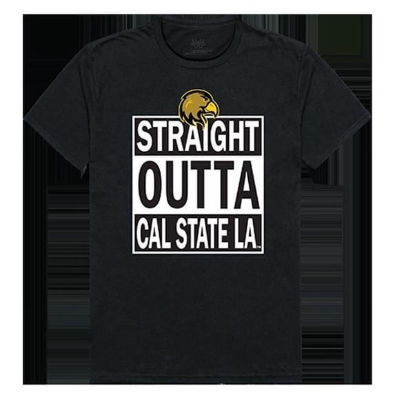 W Republic Products 511-202-E27-03 California State University of Los Angeles Straight Outta College Tee, Black - Large