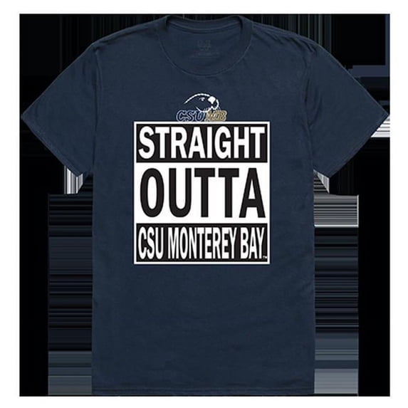 W Republic Products 511-206-BGT-01 California State Monterey Bay Straight Outta College Tee, Navy - Small