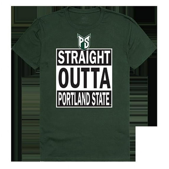 W Republic Products 511-229-033-02 Portland State University Straight Outta College Tee, Forest - Medium