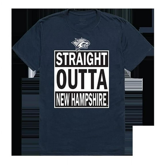 W Republic Products 511-243-BGT-04 New Hampshire Straight Outta College Tee, Navy - Extra Large