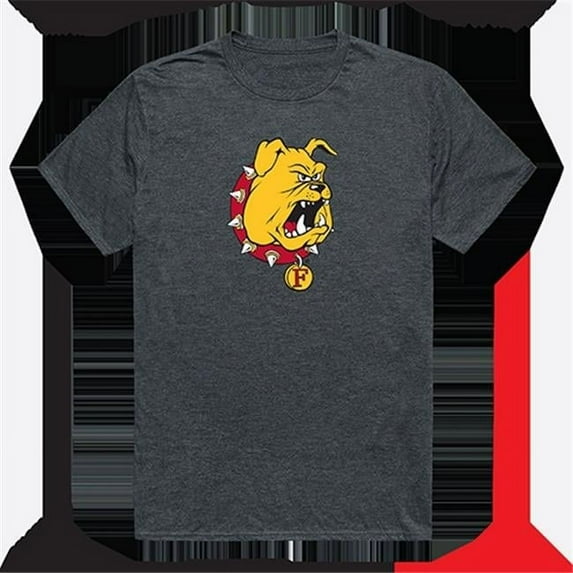 W Republic Products 519-301-E9C-02 Ferris State University Cinder College Tee, Heather Charcoal - Medium