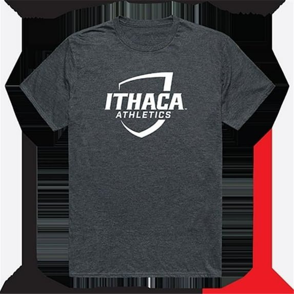 W Republic Products 519-316-E9C-05 Ithaca College Cinder College Tee, Heather Charcoal - 2XL