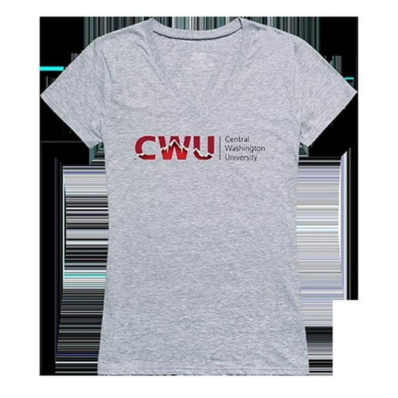 W Republic Products 520-213-H08-04 Womens Central Washington University Seal Tee, Heather Grey - Extra Large