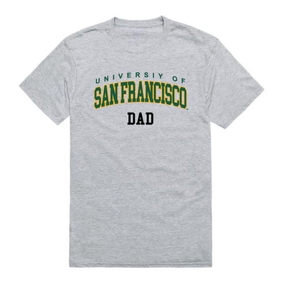 W Republic Products 548-377-HGY-05 University of San Francisco College Dad T-Shirt, Heather Grey - 2XL