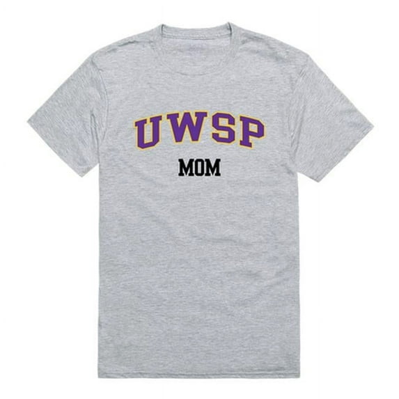 W Republic Products 549-412-HGY-02 University of Wisconsin-Stevens Point College Mom T-Shirt, Heather Grey - Medium