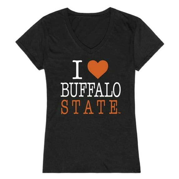 W Republic Products 550-107-BLK-05 Buffalo State College I Love Women T-Shirt, Black - 2XL