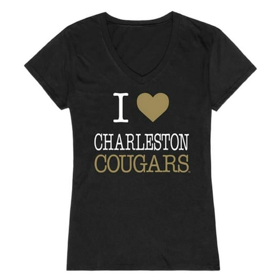 W Republic Products 550-115-BLK-05 University of Charleston I Love Women T-Shirt, Black - 2XL