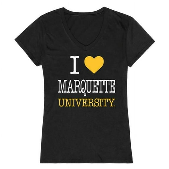 W Republic Products 550-130-BLK-05 Marquette University I Love Women T-Shirt, Black - 2XL