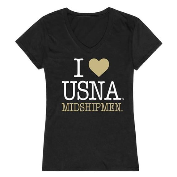 W Republic Products 550-136-BLK-05 United States Naval Academy I Love Women T-Shirt, Black - 2XL