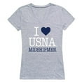 thumbnail image 1 of W Republic Products 550-136-HGY-03 United States Naval Academy I Love Women T-Shirt, Heather Grey - Large, 1 of 1