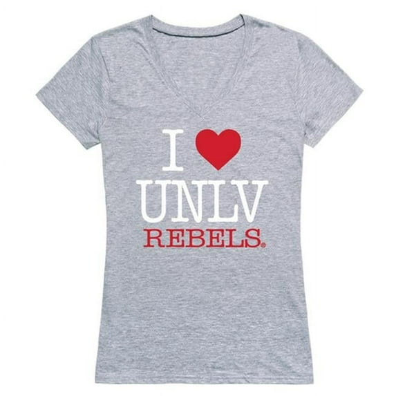 W Republic Products 550-137-HGY-03 University of Nevada, Las Vegas I Love Women T-Shirt, Heather Grey - Large