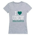 thumbnail image 1 of W Republic Products 550-139-HGY-02 University of North Carolina Wilmington I Love Women T-Shirt, Heather Grey - Medium, 1 of 1