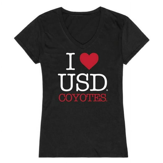 W Republic Products 550-148-BLK-04 University of South Dakota I Love Women T-Shirt, Black - Extra Large