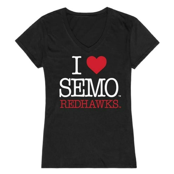 W Republic Products 550-149-BLK-01 Southeast Missouri State University I Love Women T-Shirt, Black - Small