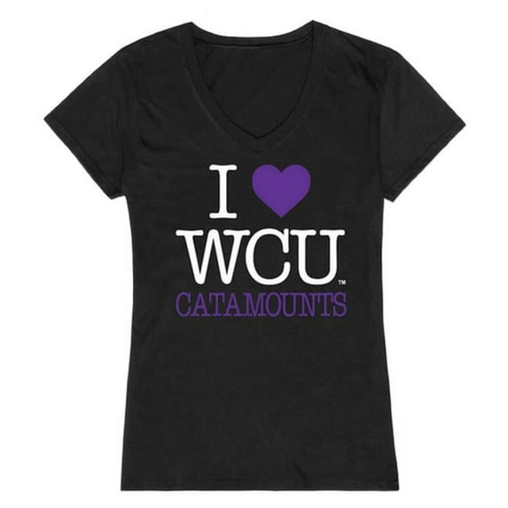 W Republic Products 550-156-BLK-02 Western Carolina University I Love Women T-Shirt, Black - Medium
