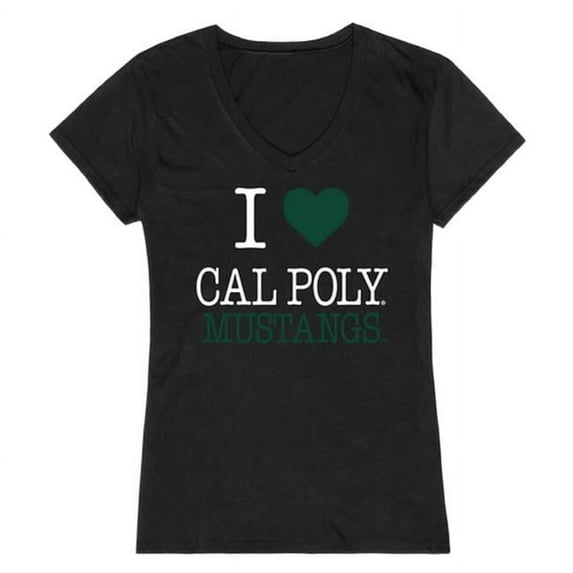 W Republic Products 550-167-BLK-01 California Polytechnic State University I Love Women T-Shirt, Black - Small