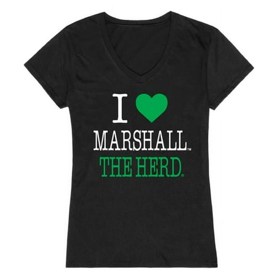 W Republic Products 550-190-BLK-05 Marshall University I Love Women T-Shirt, Black - 2XL