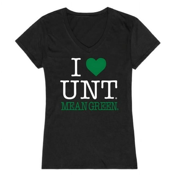 W Republic Products 550-195-BLK-01 University of North Texas I Love Women T-Shirt, Black - Small