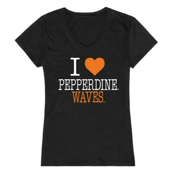 W Republic Products 550-196-BLK-01 Pepperdine University I Love Women T-Shirt, Black - Small