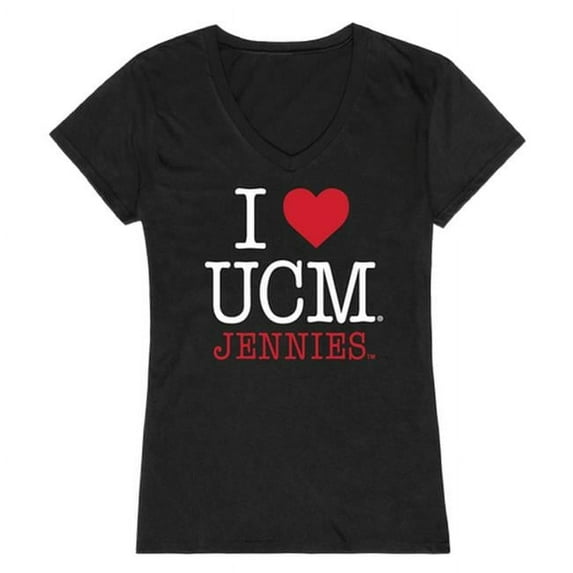 W Republic Products 550-209-BLK-03 University of Central Missouri I Love Women T-Shirt, Black - Large