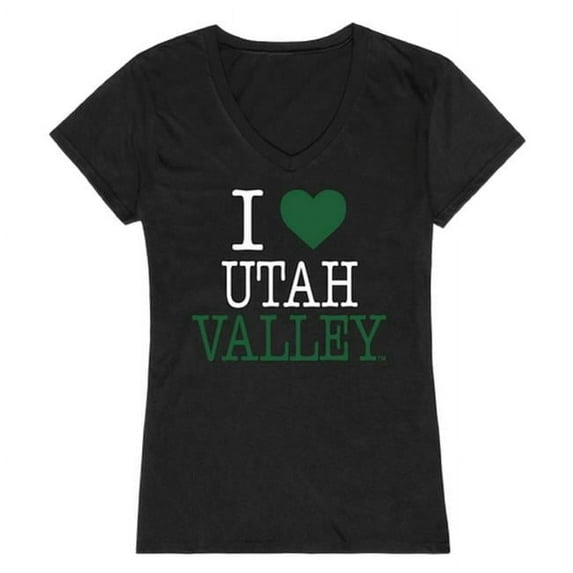 W Republic Products 550-210-BLK-04 Utah Valley University I Love Women T-Shirt, Black - Extra Large