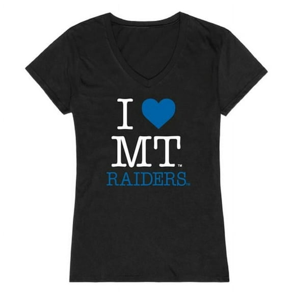 W Republic Products 550-223-BLK-03 Middle Tennessee State University I Love Women T-Shirt, Black - Large
