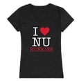 thumbnail image 1 of W Republic Products 550-226-BLK-02 Northeastern University I Love Women T-Shirt, Black - Medium, 1 of 1