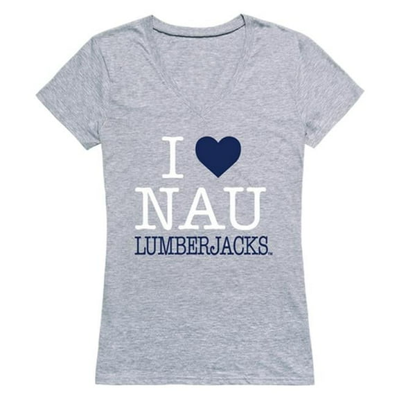 W Republic Products 550-227-HGY-04 Northern Arizona University I Love Women T-Shirt, Heather Grey - Extra Large