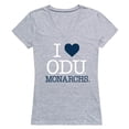 thumbnail image 1 of W Republic Products 550-228-HGY-02 Old Dominion University I Love Women T-Shirt, Heather Grey - Medium, 1 of 1