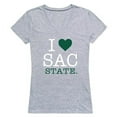 thumbnail image 1 of W Republic Products 550-231-HGY-04 California State University, Sacramento I Love Women T-Shirt, Heather Grey - Extra Large, 1 of 1
