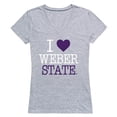 thumbnail image 1 of W Republic Products 550-251-HGY-01 Weber State University I Love Women T-Shirt, Heather Grey - Small, 1 of 1