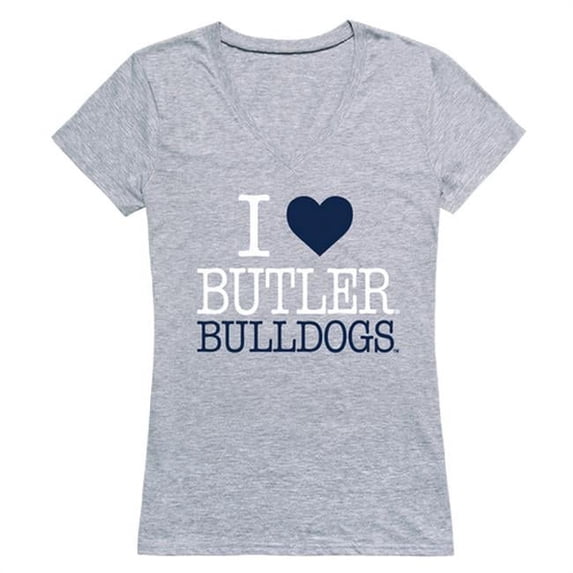 W Republic Products 550-275-HGY-01 Butler University I Love Women T-Shirt, Heather Grey - Small