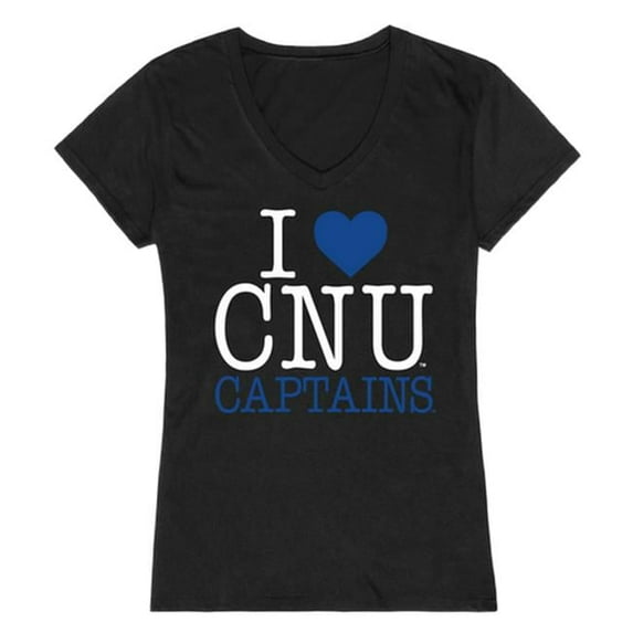 W Republic Products 550-279-BLK-02 Christopher Newport University I Love Women T-Shirt, Black - Medium