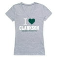 thumbnail image 1 of W Republic Products 550-281-HGY-03 Clarkson University I Love Women T-Shirt, Heather Grey - Large, 1 of 1