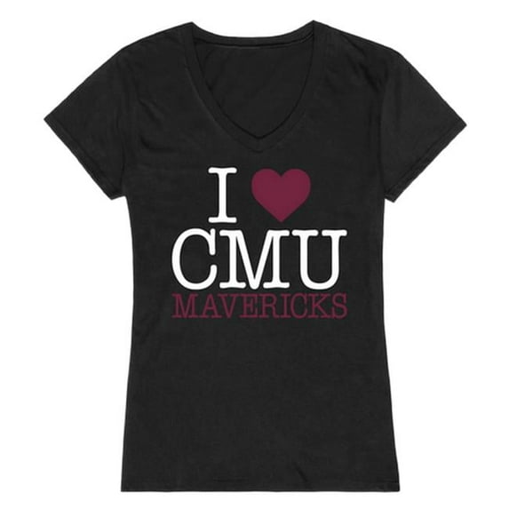 W Republic Products 550-284-BLK-04 Colorado Mesa University I Love Women T-Shirt, Black - Extra Large