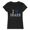 thumbnail image 1 of W Republic Products 550-292-BLK-05 Drake University I Love Women T-Shirt, Black - 2XL, 1 of 1