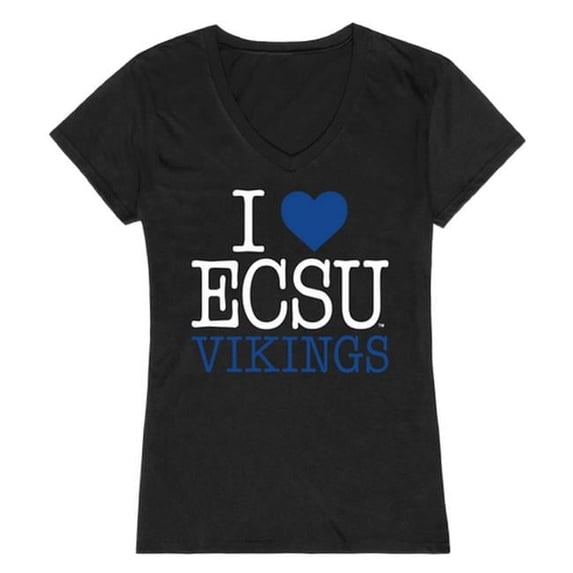 W Republic Products 550-297-BLK-04 Elizabeth City State University I Love Women T-Shirt, Black - Extra Large