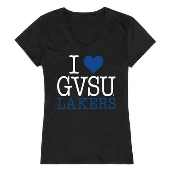 W Republic Products 550-308-BLK-05 Grand Valley State University I Love Women T-Shirt, Black - 2XL