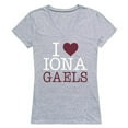 thumbnail image 1 of W Republic Products 550-315-HGY-02 Iona College I Love Women T-Shirt, Heather Grey - Medium, 1 of 1