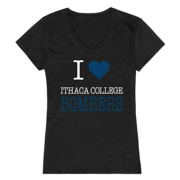 W Republic Products 550-316-BLK-03 Ithaca College I Love Women T-Shirt, Black - Large
