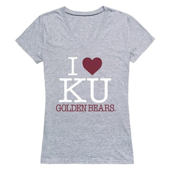 W Republic Products 550-321-HGY-05 Kutztown University I Love Women T-Shirt, Heather Grey - 2XL
