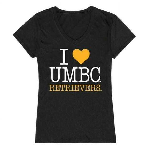 W Republic Products 550-336-BLK-02 University of Maryland Baltimore County I Love Women T-Shirt, Black - Medium